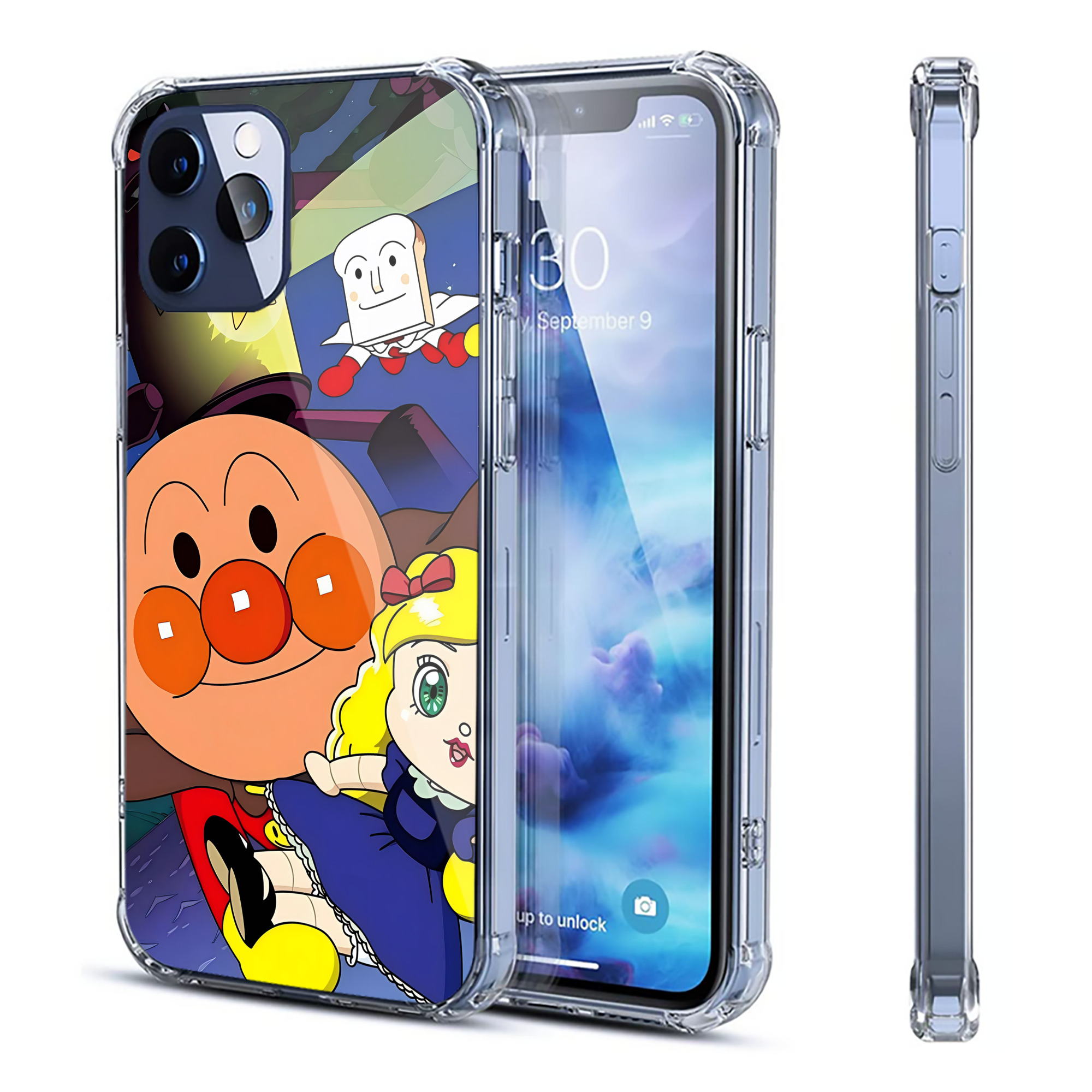 （画像用） アンパンマン Anpanman 【iPhone 12シリーズ対応】透明スマホケース（クリアソフトケース）